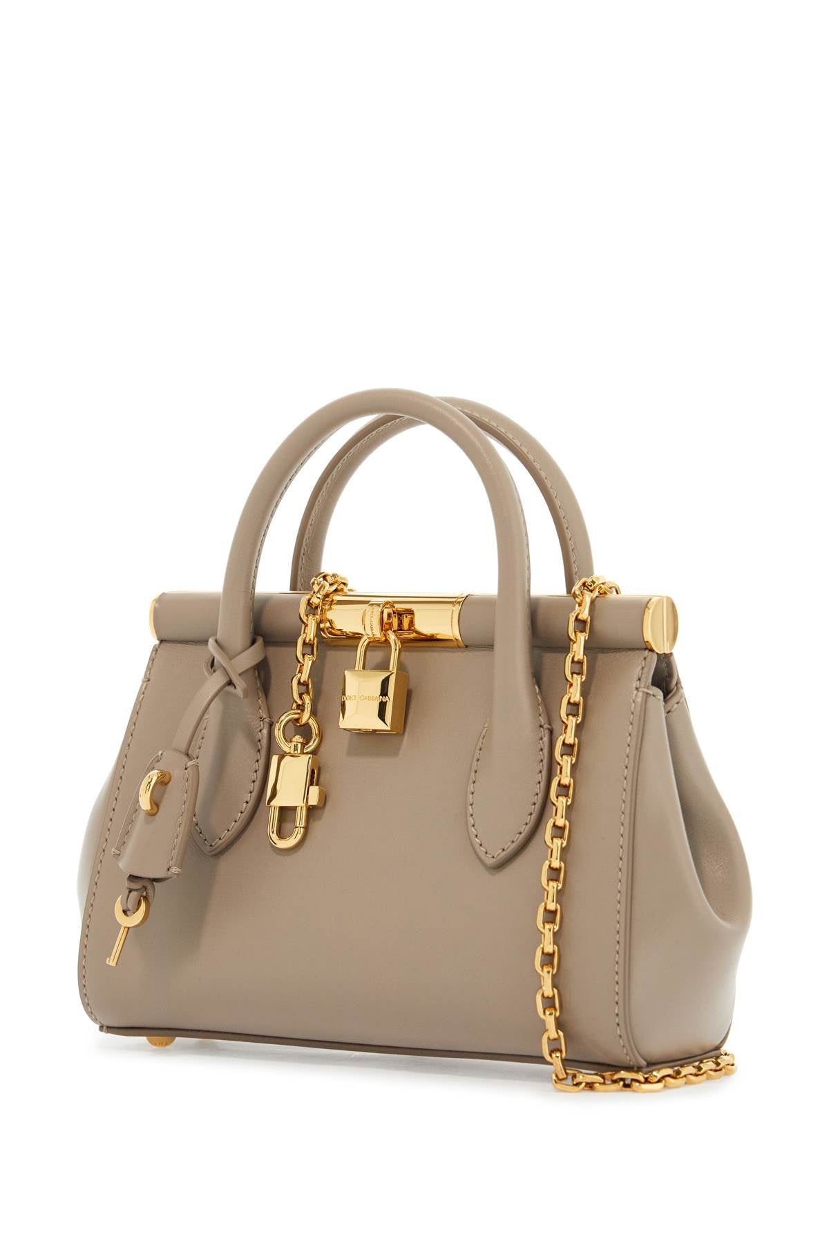 Dolce & Gabbana Taupe Leather Handbag With Lock