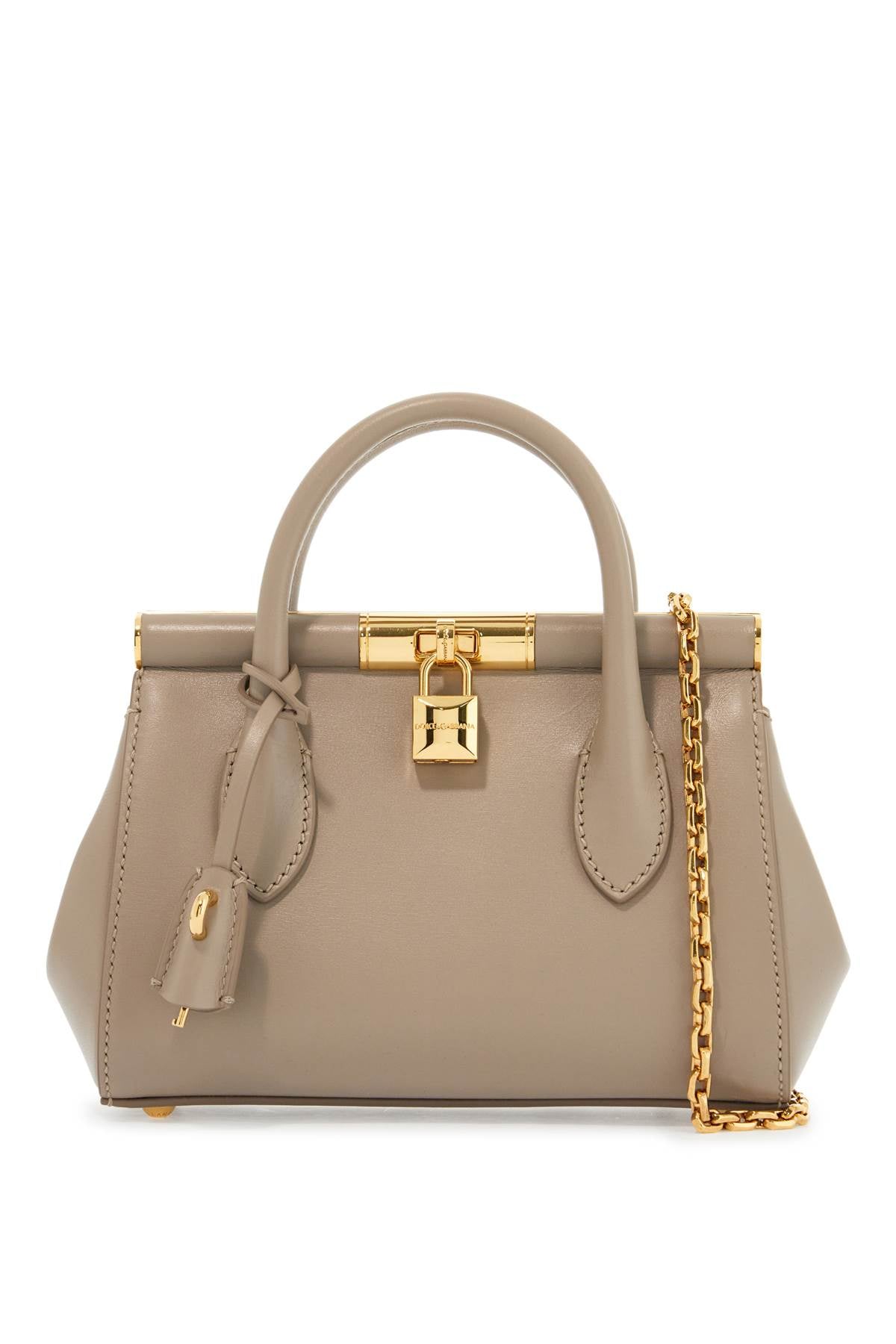 Dolce & Gabbana Taupe Leather Handbag With Lock