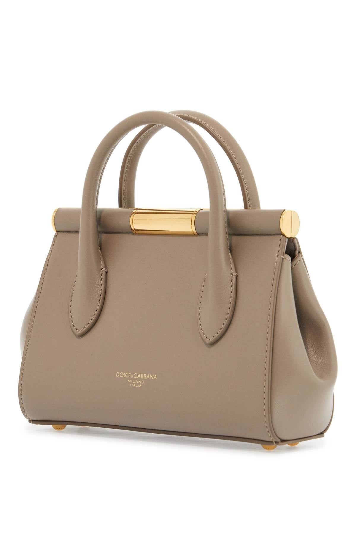 Dolce & Gabbana Taupe Leather Handbag With Lock