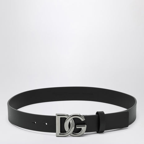 Dolce & Gabbana Dolce&Gabbana Black Belt With Rutenium DG Plaque