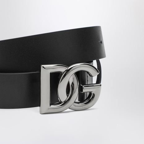 Dolce & Gabbana Dolce&Gabbana Black Belt With Rutenium DG Plaque