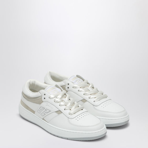 Givenchy White/beige Leather And Suede Sneakers 4G