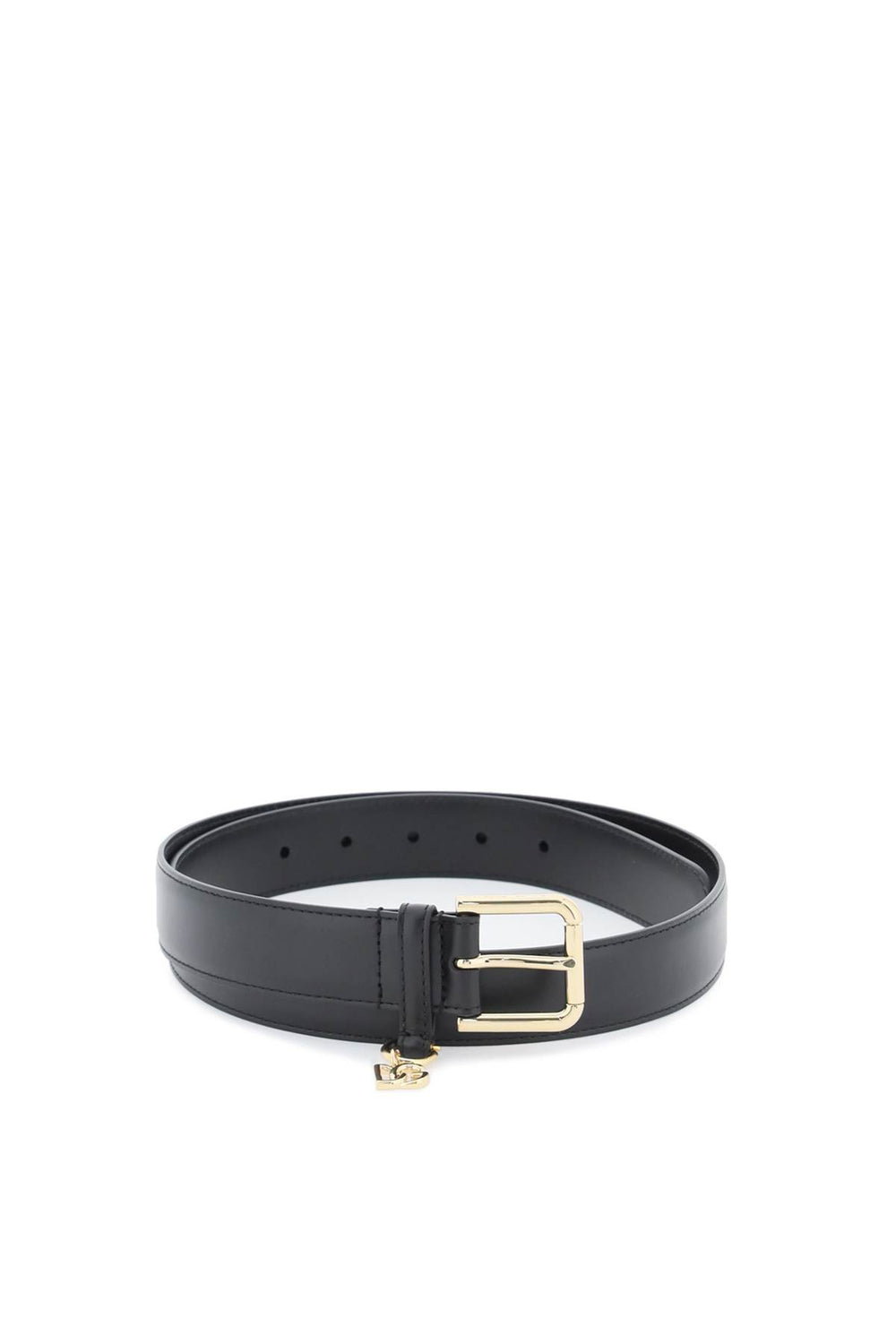 Dolce & Gabbana Logo Charm Leather Belt