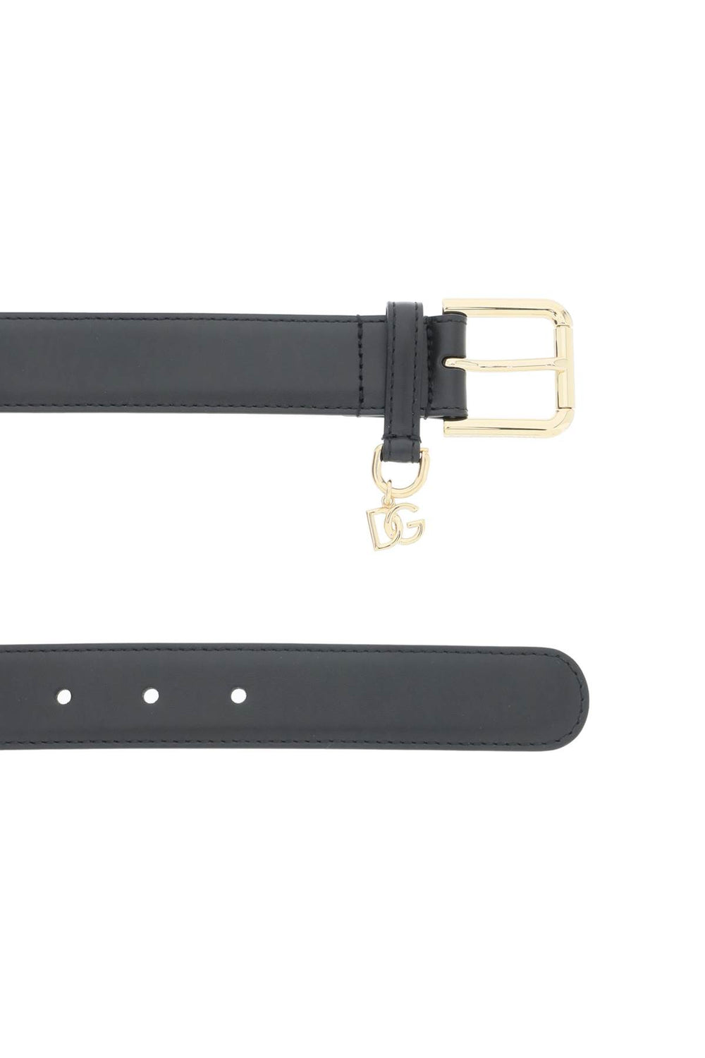 Dolce & Gabbana Logo Charm Leather Belt