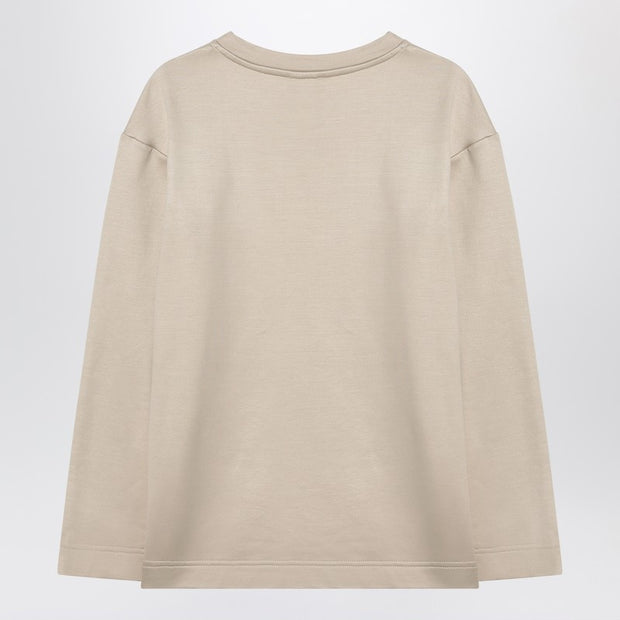 Max Mara Beige Sweatshirt In Silk Blend