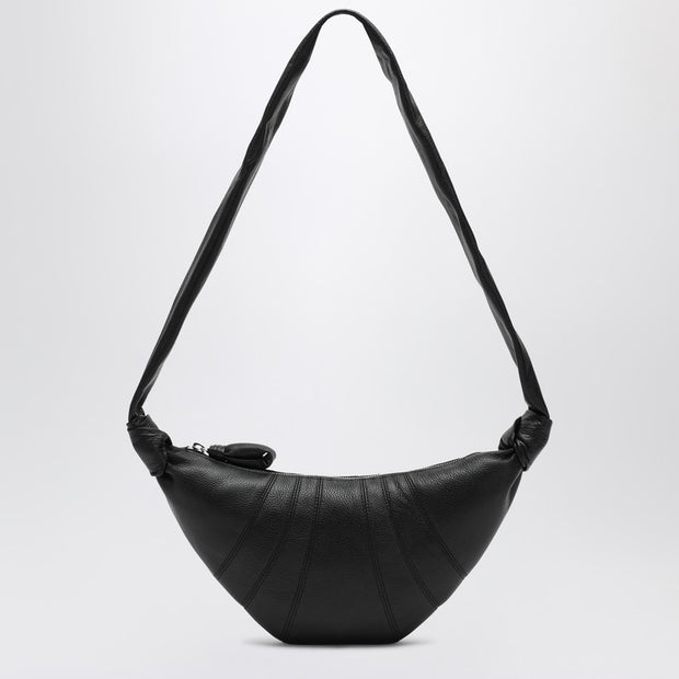 LEMAIRE Small Croissant Bag In Black Leather
