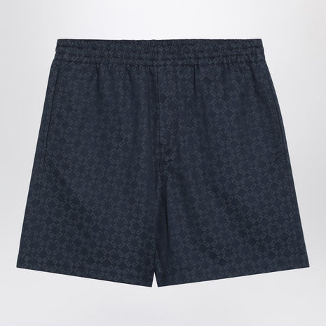 Givenchy Grey/blue Shorts With 4G Logo Print