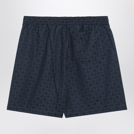 Givenchy Grey/blue Shorts With 4G Logo Print
