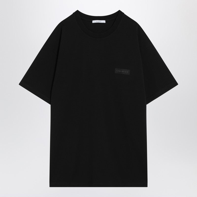 Givenchy Black Cotton T-shirt With Logo Patch