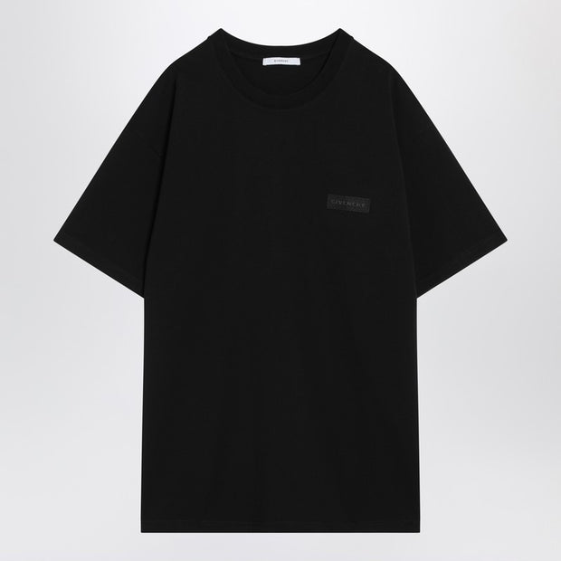 Givenchy Black Cotton T-shirt With Logo Patch