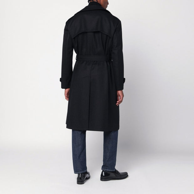 Tagliatore Borns Black Belted Coat