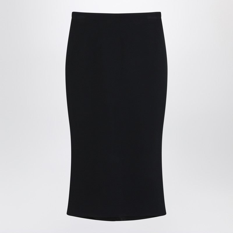 Givenchy Black Midi Skirt With Pleats On The Back