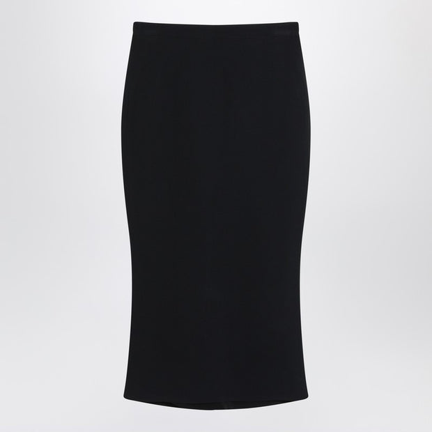 Givenchy Black Midi Skirt With Pleats On The Back