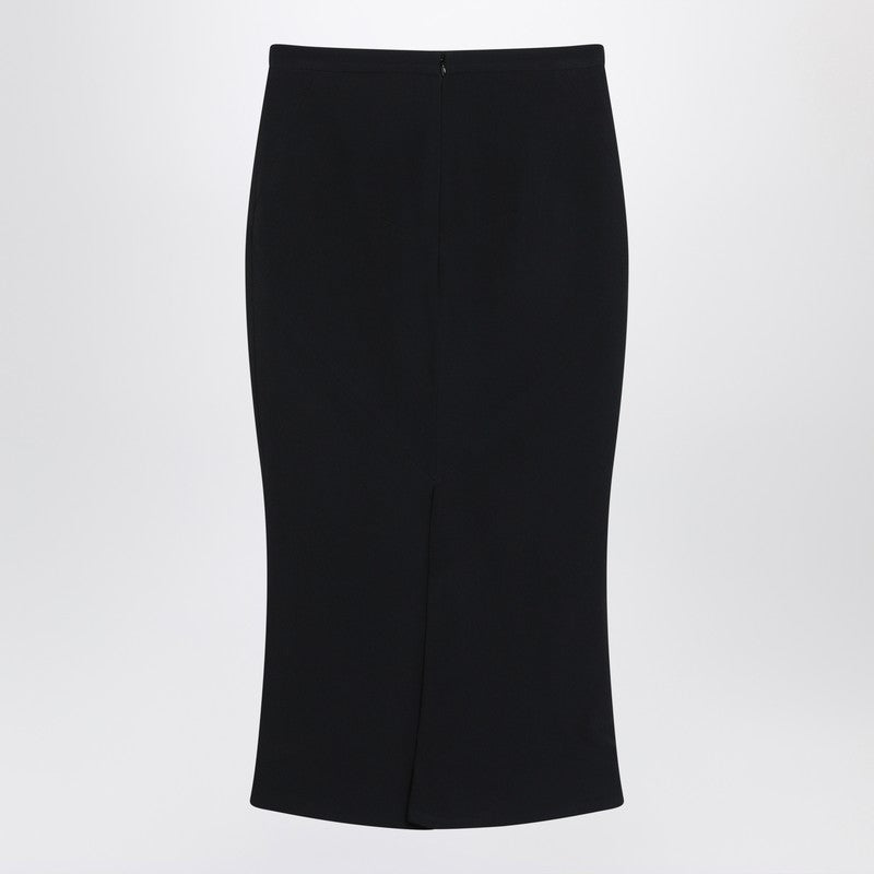 Givenchy Black Midi Skirt With Pleats On The Back