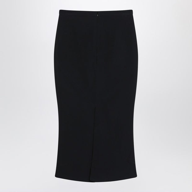 Givenchy Black Midi Skirt With Pleats On The Back