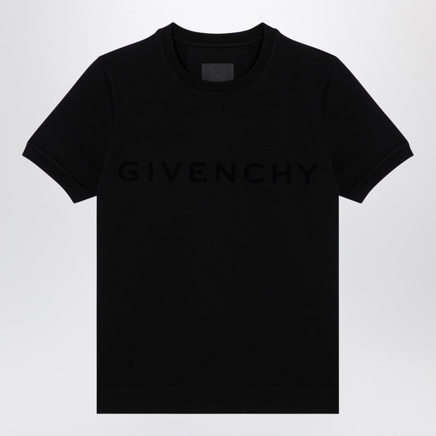 Givenchy Black Cotton T-shirt With Logo