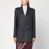 Blazé Milano Grey Wool Double-breasted Blazer