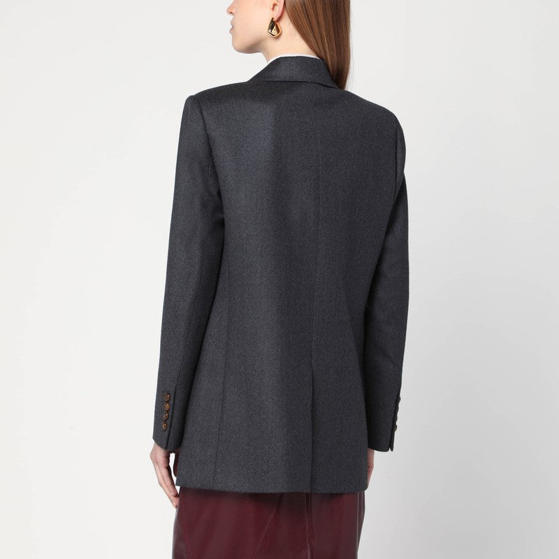 Blazé Milano Grey Wool Double-breasted Blazer