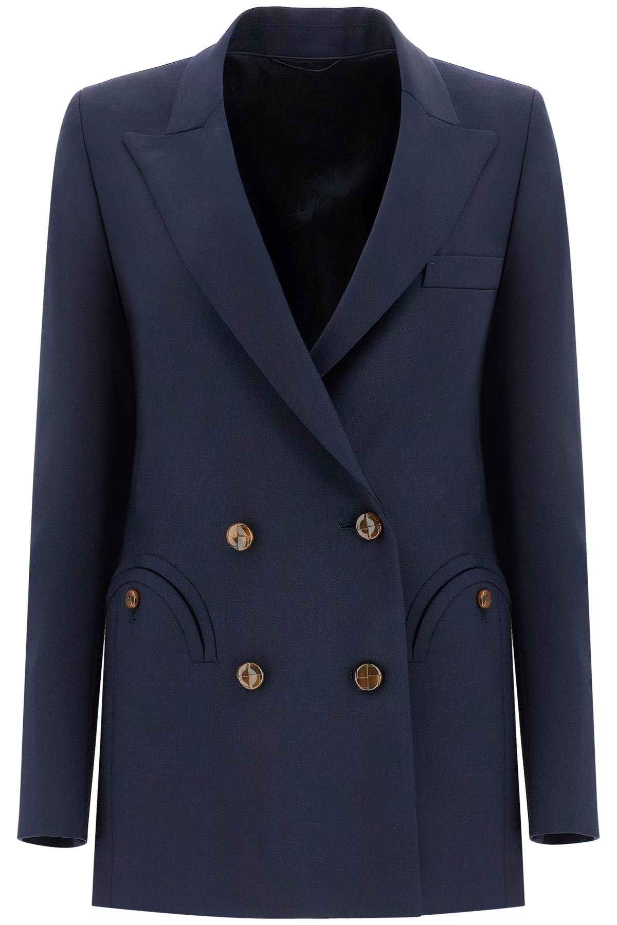 Blaze Milano First Class Navy Blue Vrgin Wool Single-Breasted Blazer