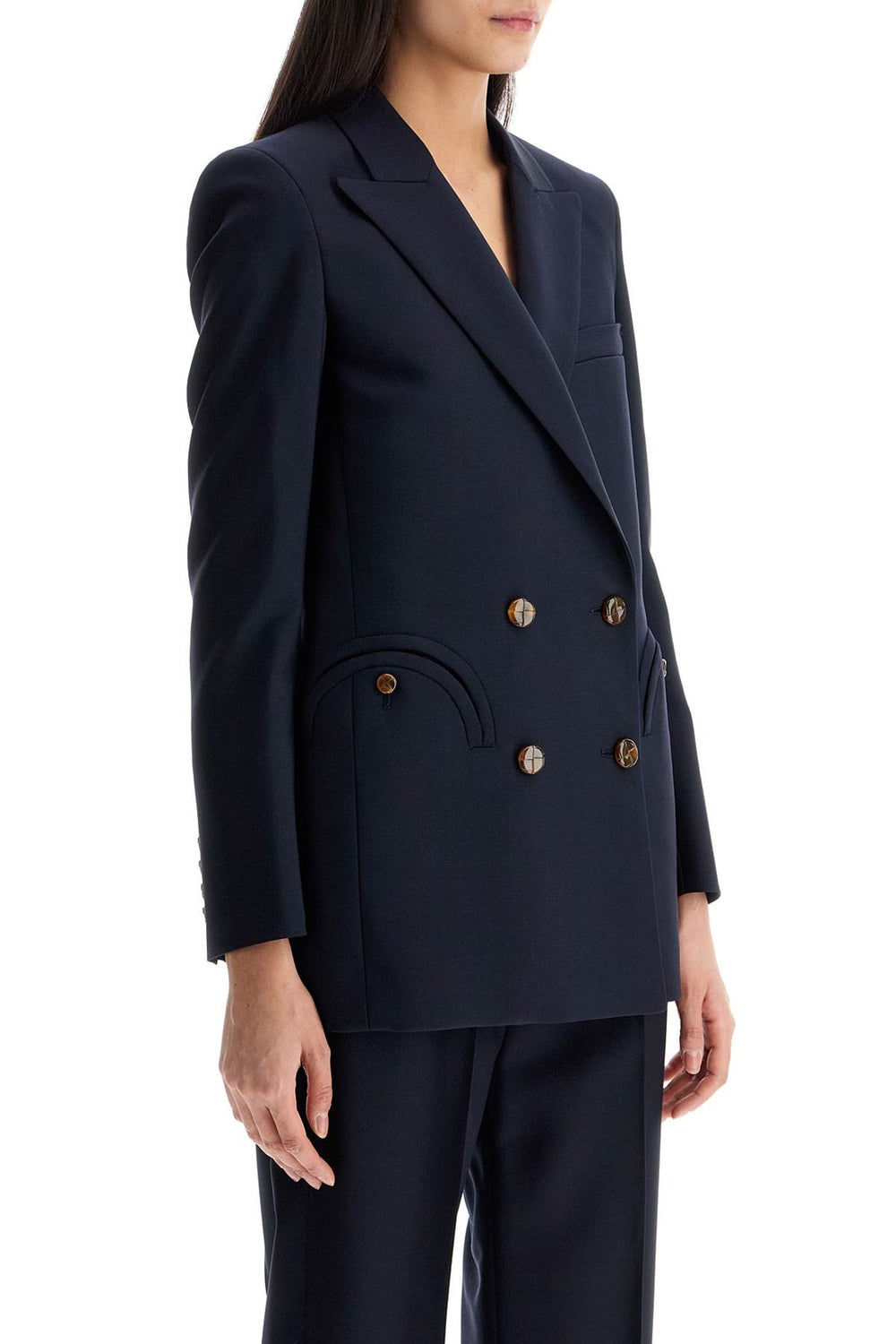 Blaze Milano First Class Navy Blue Vrgin Wool Single-Breasted Blazer