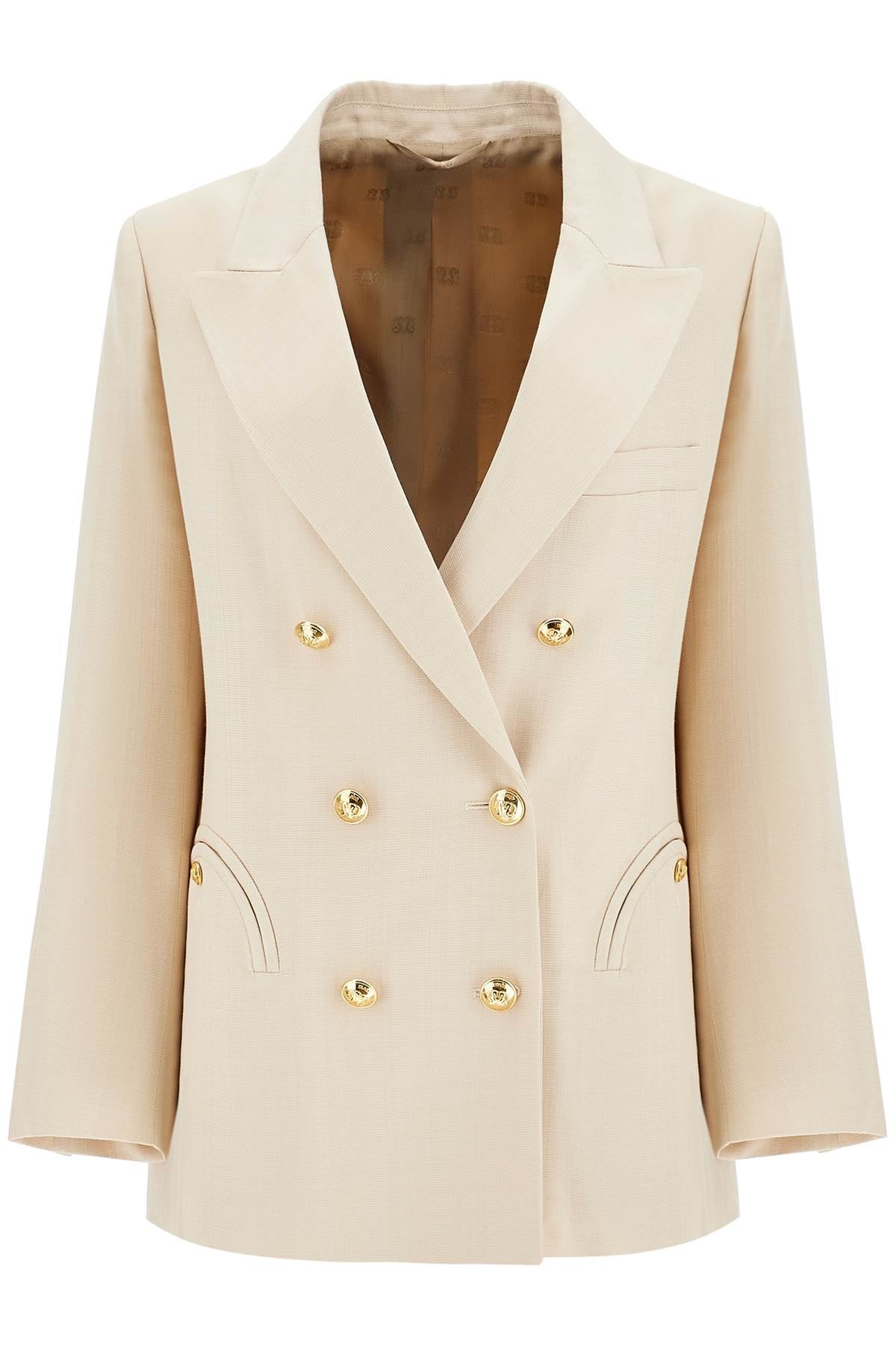 Blaze Milano Ivory Double-Breasted Viscose Blazer