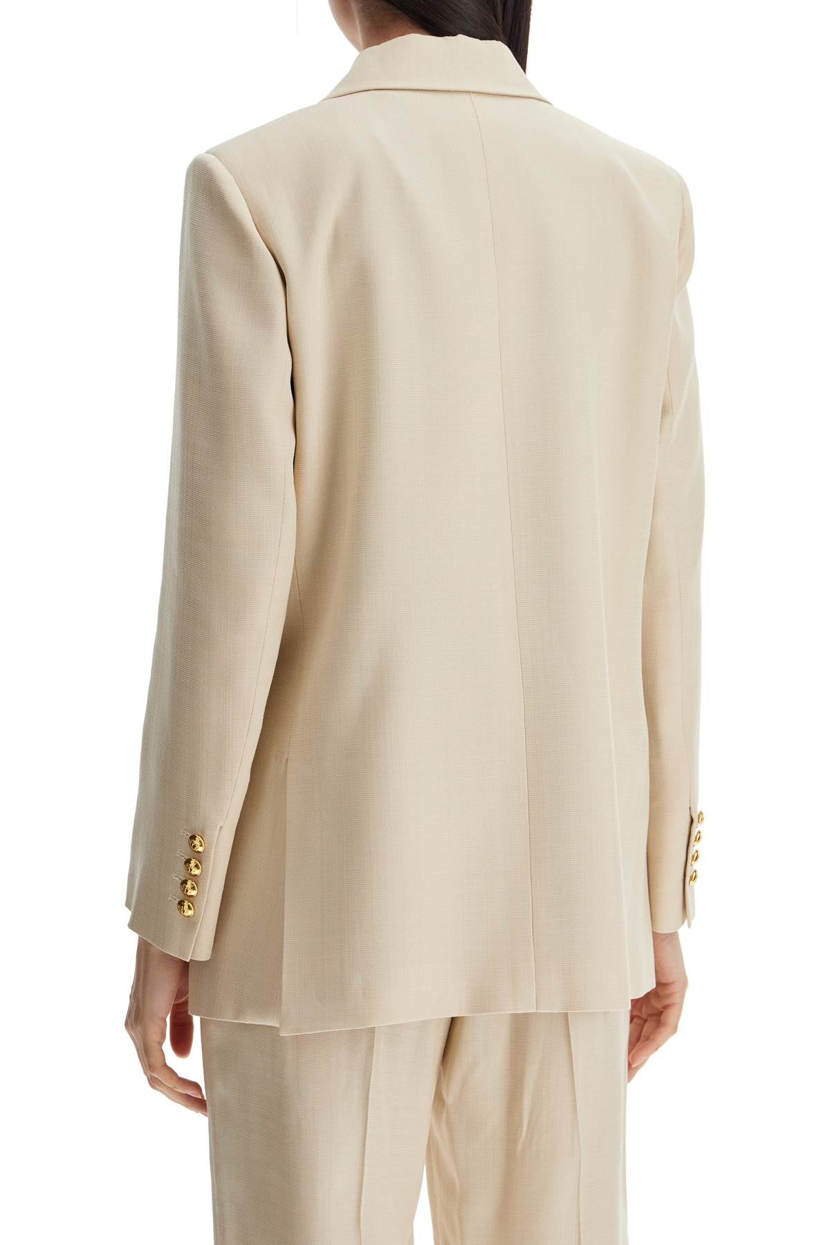 Blaze Milano Ivory Double-Breasted Viscose Blazer