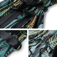 Ulivary Black Leopard Kimono Robe