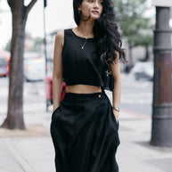 Reistor Boxy Crop Top in Black