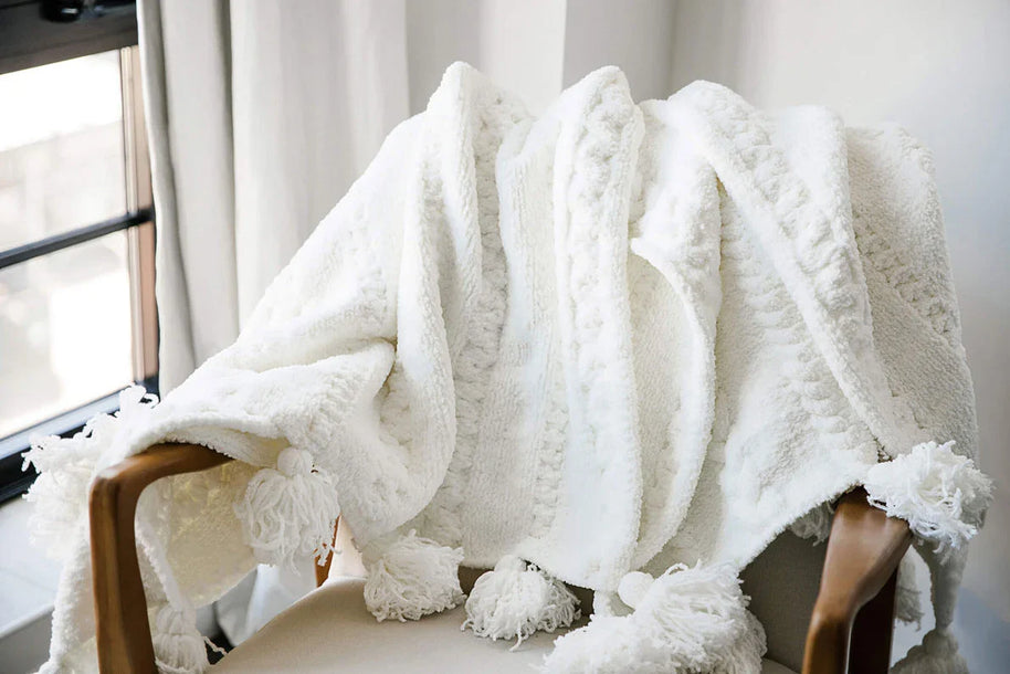 Sunday Citizen Braided Pom Pom Throw Blanket (more Colors)