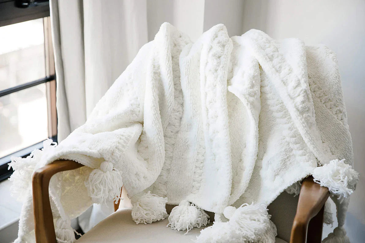 Sunday Citizen Braided Pom Pom Throw Blanket (more Colors)