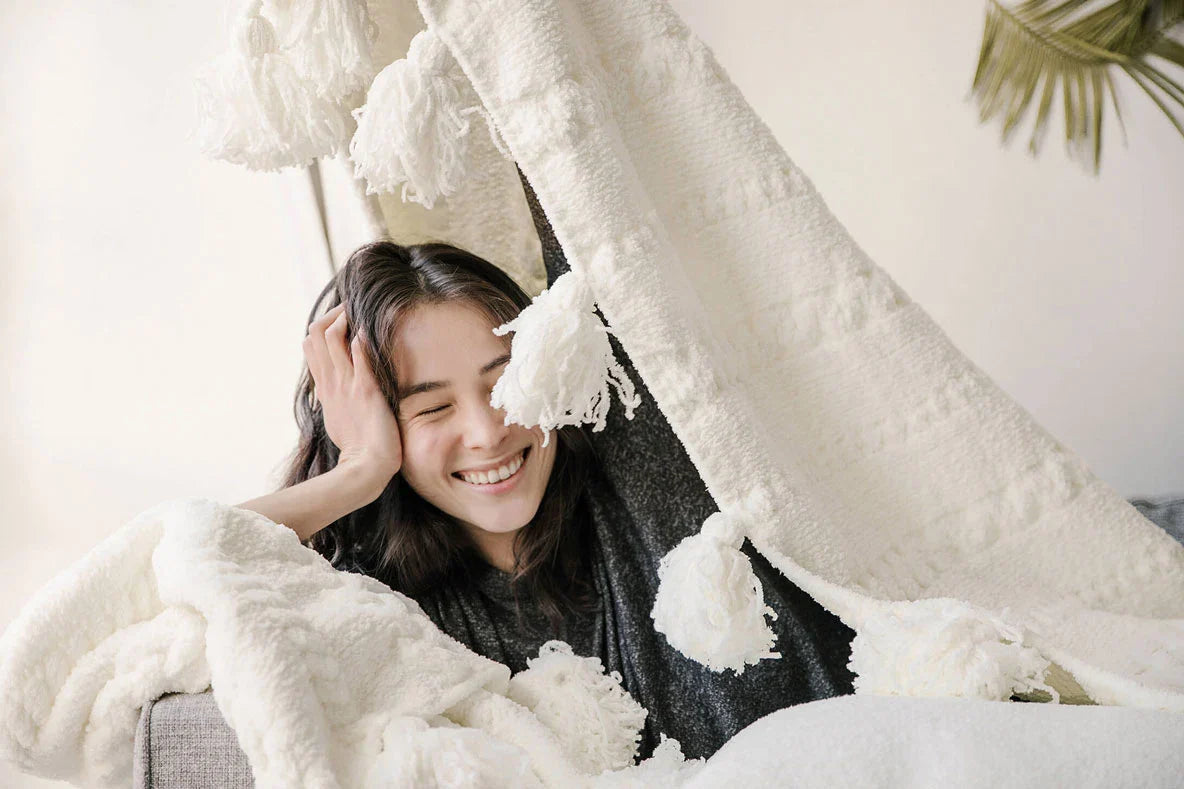 Sunday Citizen Braided Pom Pom Throw Blanket (more Colors)