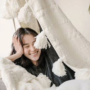 Sunday Citizen Braided Pom Pom Throw Blanket (more Colors)