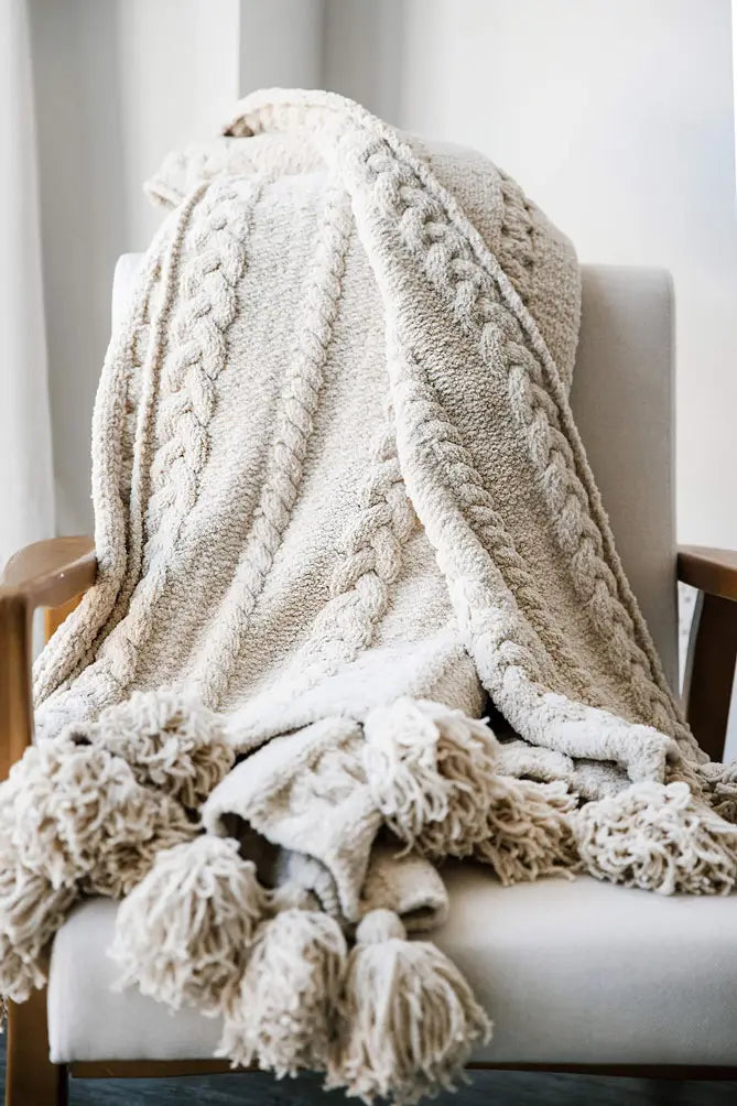 Sunday Citizen Braided Pom Pom Throw Blanket (more Colors)