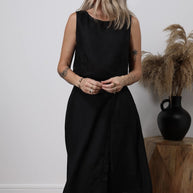 Reistor Overlap Midi Skirt in Black