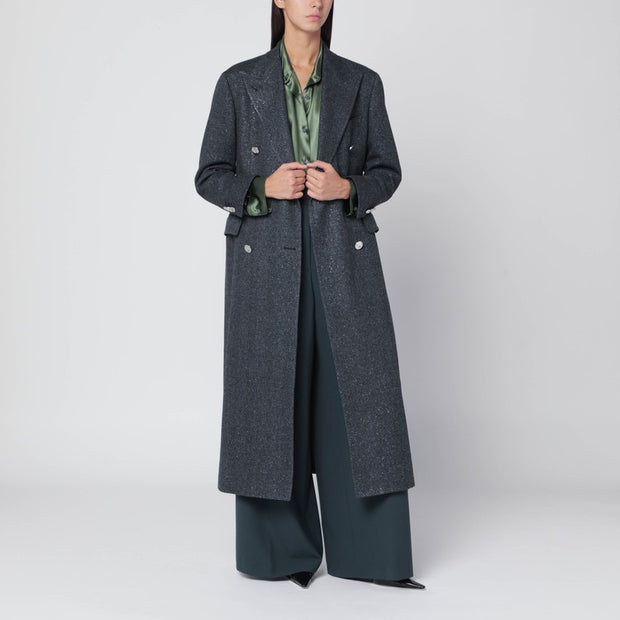 Tagliatore Black Houndstooth Double-breasted Coat