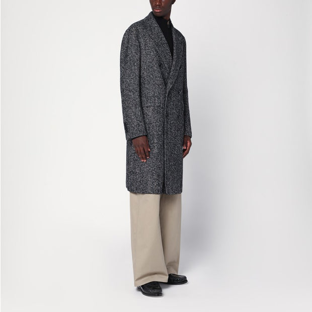 Tagliatore Black/beige Houndstooth Double-breasted Coat