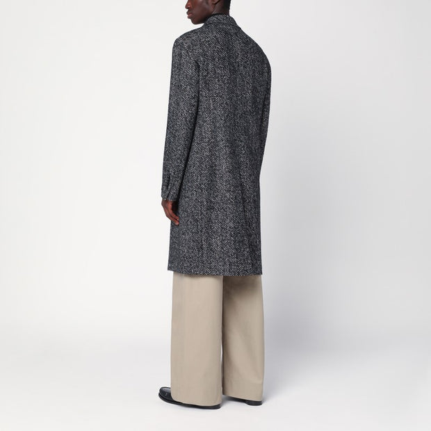 Tagliatore Black/beige Houndstooth Double-breasted Coat