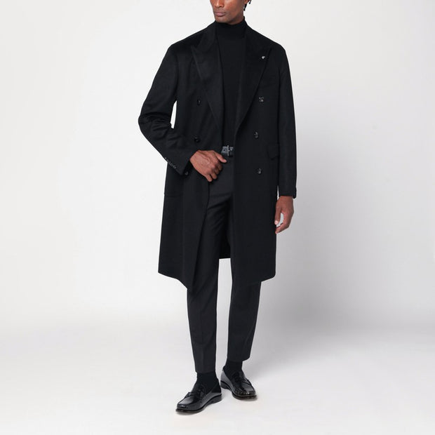 Tagliatore Double-breasted Black Wool Coat