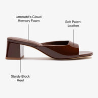 Chloe Gosselin By Larroudé Anah Mule In Brown Patent Leather