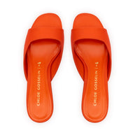 Chloe Gosselin By Larroudé Anah Mule In Orange Sunrise Satin