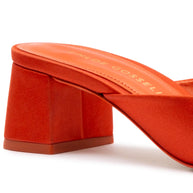 Chloe Gosselin By Larroudé Anah Mule In Orange Sunrise Satin