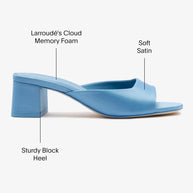 Chloe Gosselin By Larroudé Anah Mule In Blue Satin