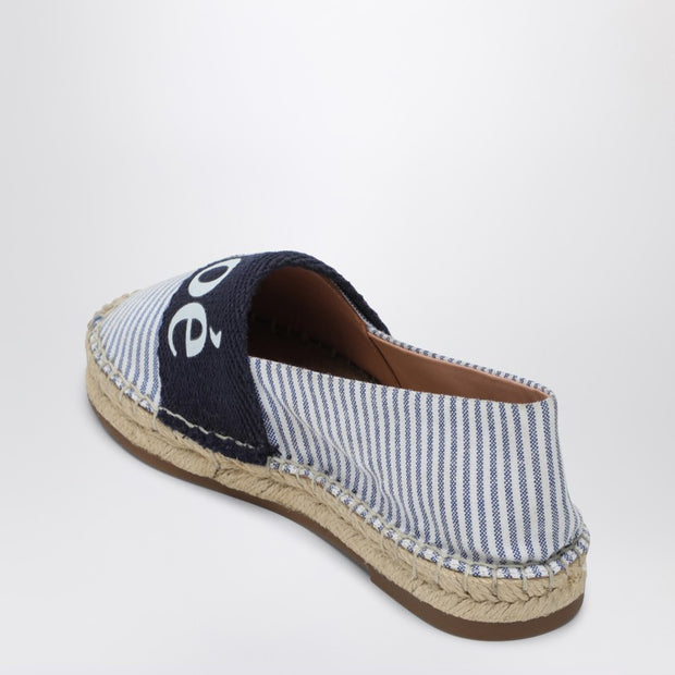 Chloé Kids' Woody Striped Espadrilles With Logo