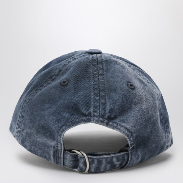Acne Studios Blue Washed-effect Baseball Cap With Logo