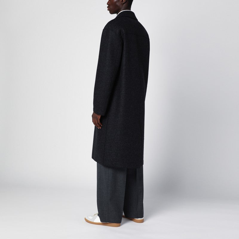 Harris Wharf London Anthracite Grey Single-breasted Wool Coat