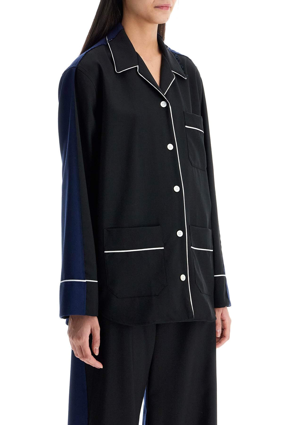 Marni Black Wool Shirt With Contrast Trim