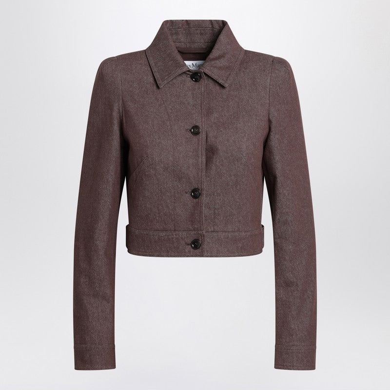 Max Mara Cropped Brown Denim-effect Jacket