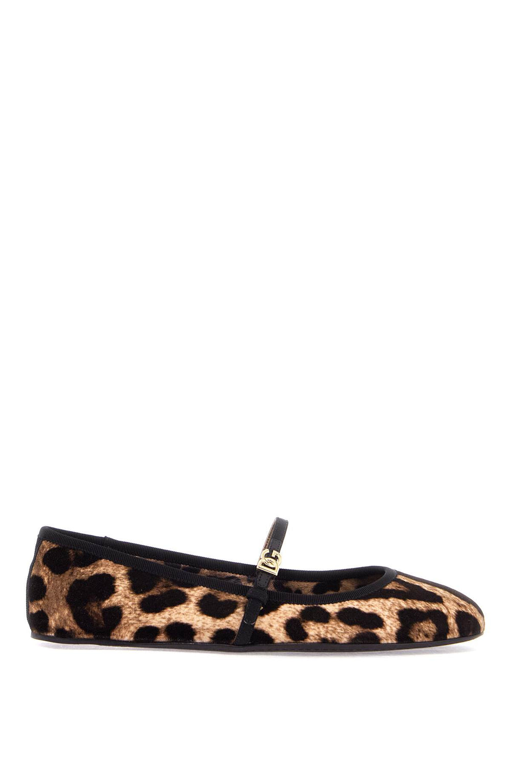 Dolce & Gabbana Leopard Print Ballet Flats In Cotton And Viscose