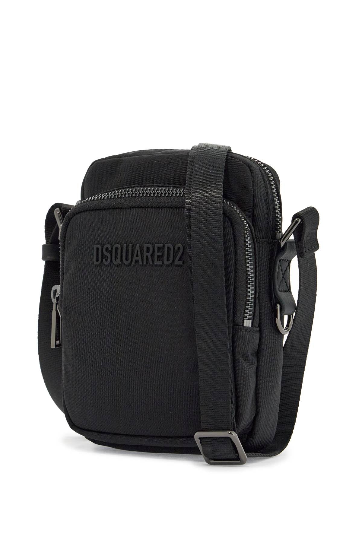 Dsquared2 Black Minimalist Crossbody Bag In Polyamide