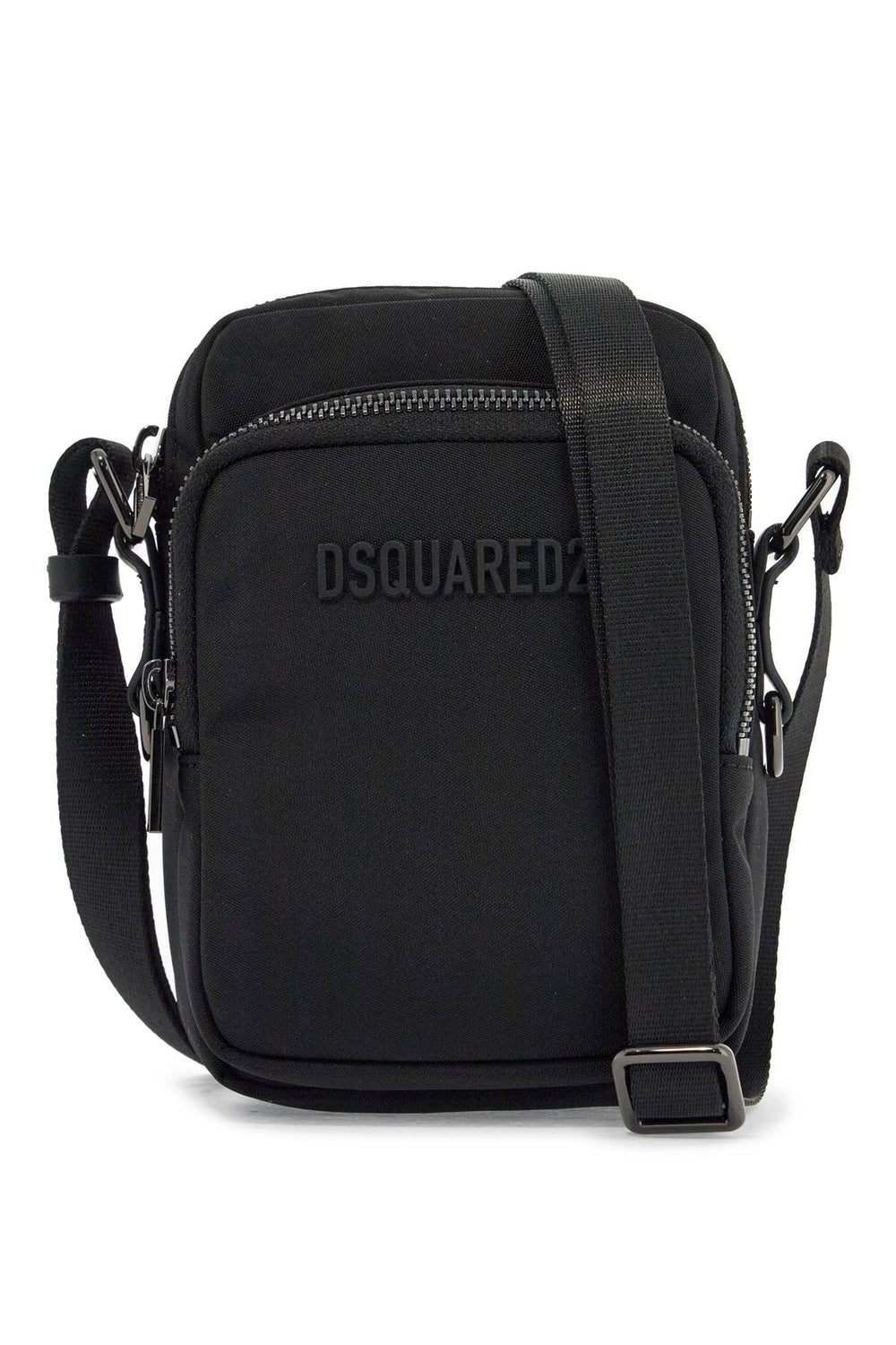 Dsquared2 Black Minimalist Crossbody Bag In Polyamide